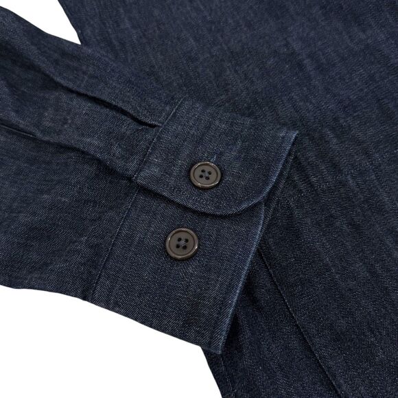 Elk Head Clothing Men's Lightweight Denim Chore Overshirt Indigo Blue Medium - Picture 4 of 12